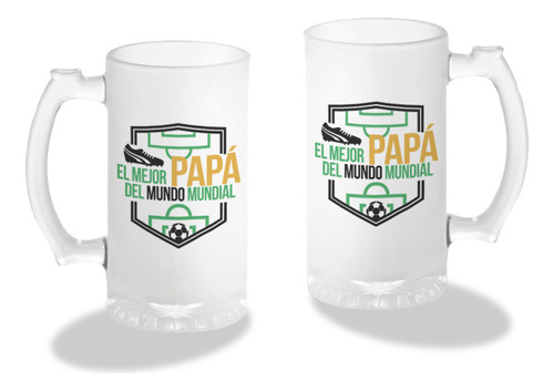 Tarro Cervecero, Frase El Mejor Papá Del Mundo, Futbol, 16oz