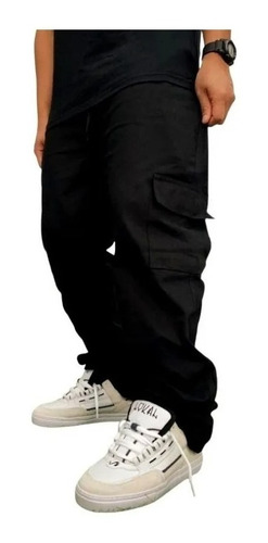 Calça Skatista Cargo Sarja Brim Street Sk8 Pronta Entrega