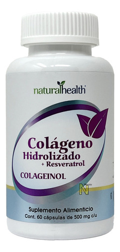 Natural Health Colgeno Hidrolizado + Resveratrol 60 Capsulas De 500 Mg Sabor Sin Sabor