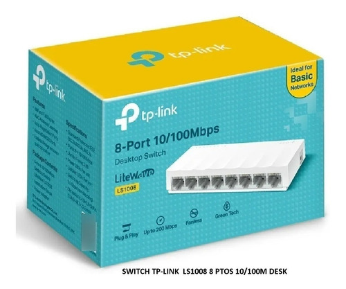 Switch Tp-link 8 Ptos 10/100m Desk Ls1008