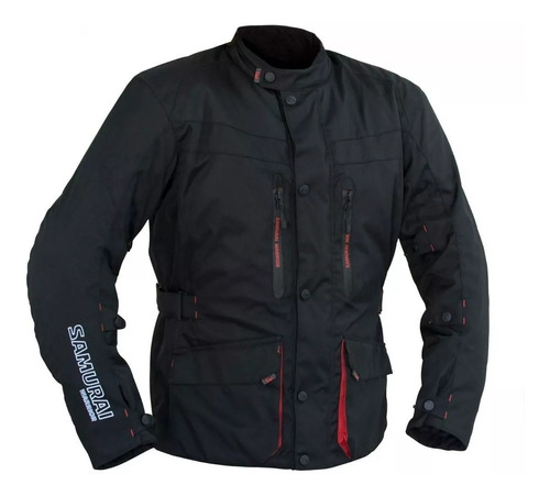 Campera Para Moto Samurai Liverpool Negro Touring Metro Termica  Con Protecciones Semi Impermeable  