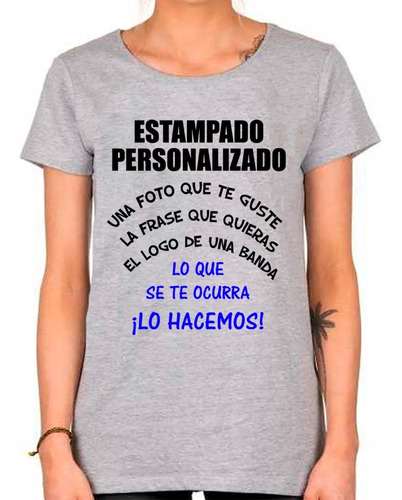 Remera De Mujer Para Personalizar Tu Imagen Foto Frase Tc