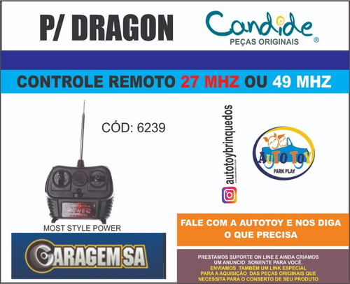 Peças Dragon 6239 - Garagem Sa - Controle 27mhz Ou 49mhz