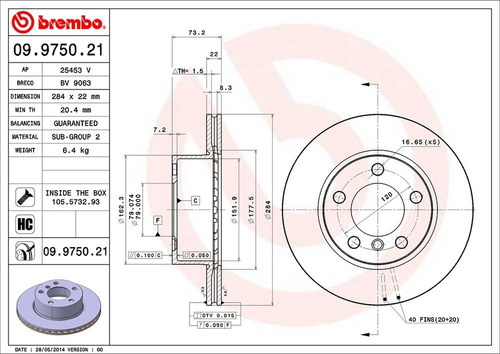 Disco Brembo Bmw 1 116 I 2012 A 2014 Delantero Pza