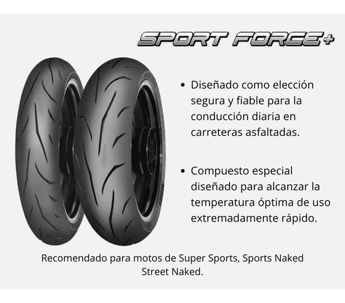 Llanta Mitas Trasera 190/50zr17 Tl 73w Sport Force + Mitas