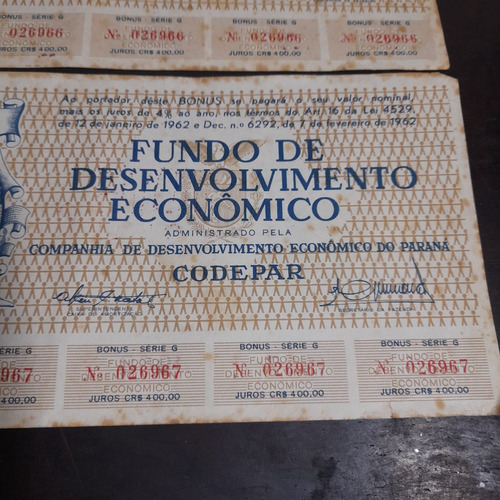 Imagem 3 de 6 de Obrigação Ao Portador Codepar Paraná 2 Unidades