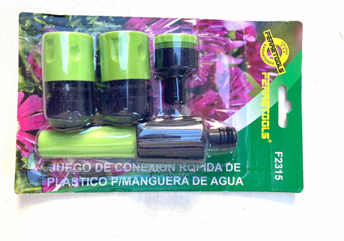 Pistola Riego + Acoples Manguera Jardin