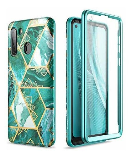 Funda Para Samsung Galaxy A21 Cuerpo Completo Color Verde 