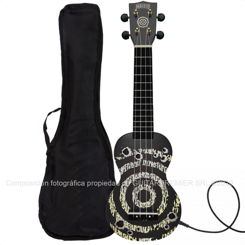 Ukelele Electroacustico Soprano Diseño Mahalo + Funda + Pua