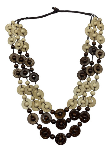 Collar Bohemio Multicolor Collar De Cuentas De Cafe Blanco
