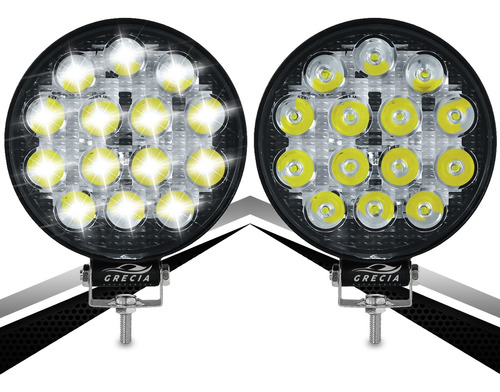 Par Faros 16 O 14 Led Mini Cuadrado Redondo 4x4  Auxiliar