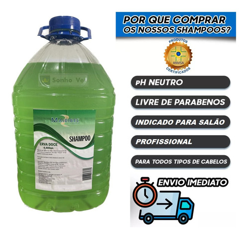 Galão Shampoo Mairibel Erva Doce 4,800ml Profissional