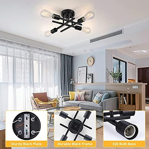 Sunrider Lámpara De Techo Industrial De Montaje Semiempotrad