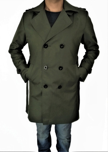 Piloto Trench Impermeable Verde Hombre, Talle O A Medida!!!