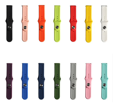 Pulseira Silicone 20mm 22mm P68/p70/p80/t80/amazfit Gts Bip Cor Preto Largura Da Pulseira 20 Mm