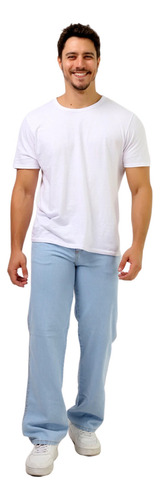 Calças Masculinas Jeans Tradicional Larga 38 Ao 48 + Cores