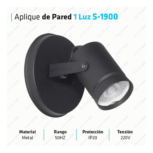 Aplique Pared Led Spot Granada S-1900 1 Foco Gz10 Interior Color Blanco