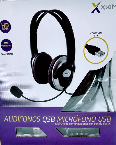 Imagen 4 de 7 de Diadema Para Pc Conector Usb Marca Xkim Micrófono Abatible
