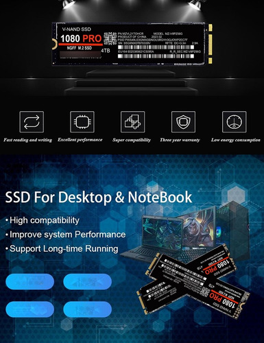 Disco Duro Ssd 4tb M.2 Solido Interno 1080 Pro Nvme M2