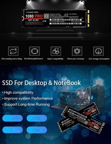 Disco Duro Ssd 4tb M.2 Solido Interno 1080 Pro Nvme M2