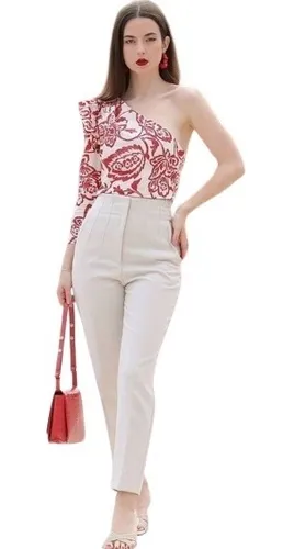 Pantalon Blanco De Vestir Mujer