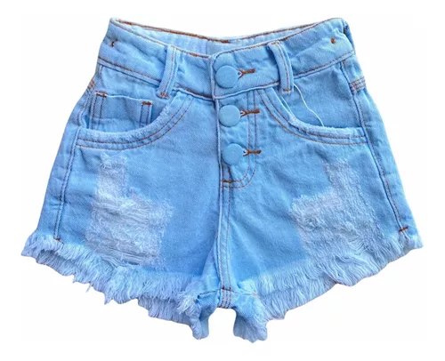 Shorts Jeans Infantil Menina Destroyed Mini Blogueirinha