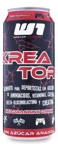 6 Bebidas Energéticas Kreator 300mg Cafeína 473 Cc Sabor Extreme Punch