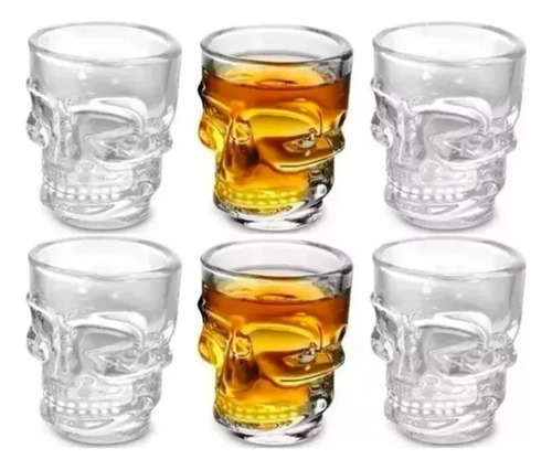 6 Vasos Tequila Tequileros Forma Calavera Vaso Shots