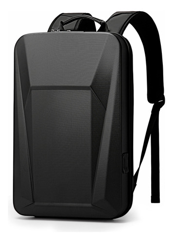 Mochila Para Laptop Antirrobo Ejecutiva Con Cubierta Rigida, Mochila De Viaje Con Candado, Puertos Usb, Resistente Al Agua, Multiples Compartimentos Color Negro Diseño De La Tela Lisa