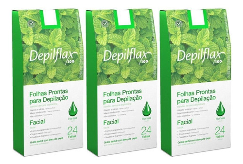 Depilacao Facial Hortela Depilflax 72 Folhas Prontas