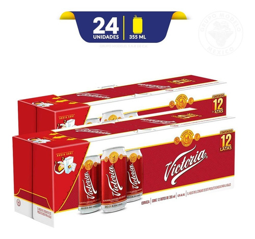 Cerveza Victoria Vienna lata 355 mL 24 unidades