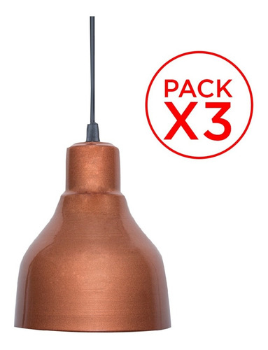 Pack X3 Lampara Colgante Metalica Vintage Industrial Led