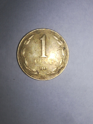 Una Moneda De Un Peso Chileno De 1989