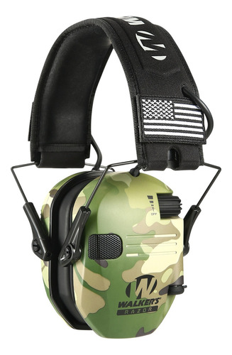 Abafador De Ruído Eletrônico Walkers Razor Patriot Series Cor Camuflado