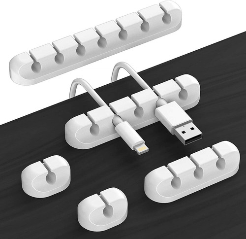 5 Organizadores De Cables Autoadhesivo Para Escritorio 