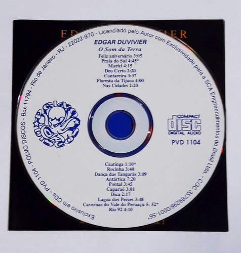 Imagem 3 de 3 de Cd Edgar Duvivier Som Da Terra Globo Ecologia Zerado