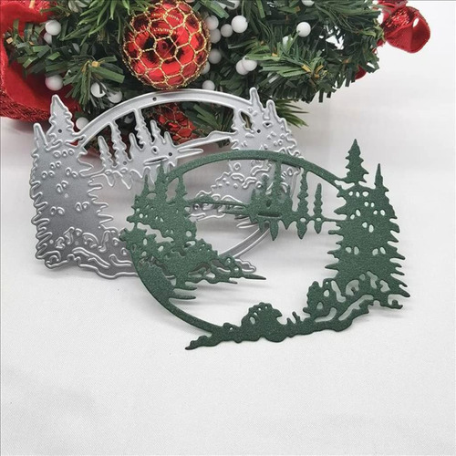 Troquel Metal 3d Bosque Lago Navidad Corte Para Hacer Albume