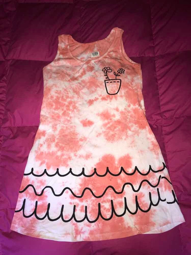 Hermoso Vestido De Algodón Elastizado Salmón