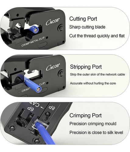Herramienta De Crimpado Rj45 Rj11 6prj12 8prj45 Herr...