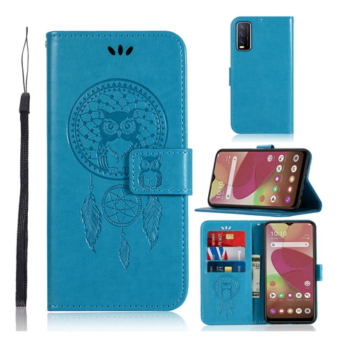 Owl Embossing Pattern Leather Case For Vivo Y11s