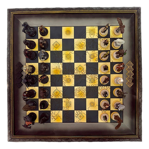 Jogo Xadrez Completo Senhor Dos Anéis Temático 50x50cm Set 2