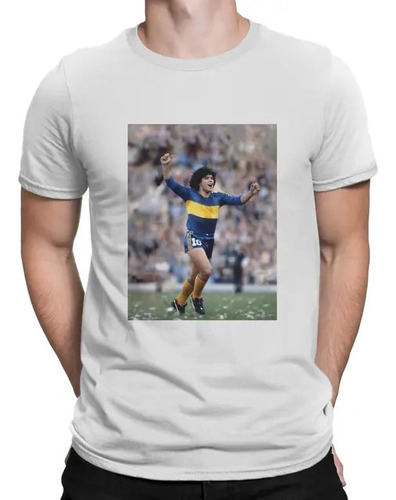 Camiseta De Algodón Estampada Maradona Boca Juniors