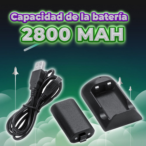 Kit Carga Bateria Inalambrica 2800 Mah Juego Para Xbox One