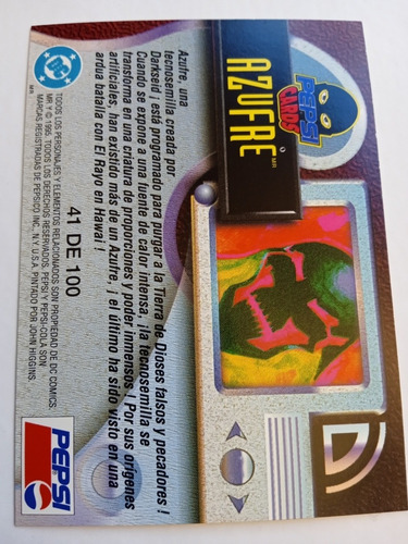 Pepsi Card Azufre Número 41 Año 1995 (Usado)