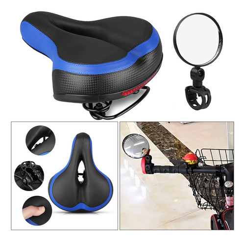 Imagen 1 de 12 de Sillín De Doble Muelle Para Bicicleta, Cómodo, Manillar An
