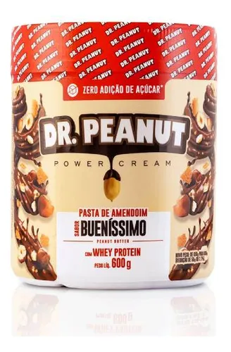 Pasta de amendoim com whey protein bueníssimo 600g Dr. Peanut