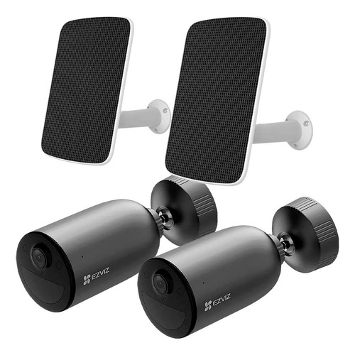 Ezviz Eb3 2k 2-pack Cámara De Seguridad Wifi 3mp Panel Solar