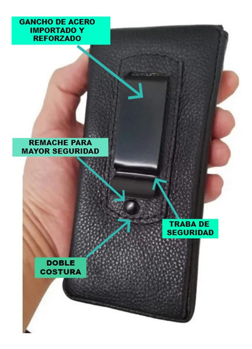 Funda Estuche De Cuero Para Samsung A36 5g Marrón Oscuro Chocolate Vertical Con Gancho De Acero Para Guardar El Celular Sin Nada Puesto Dentro