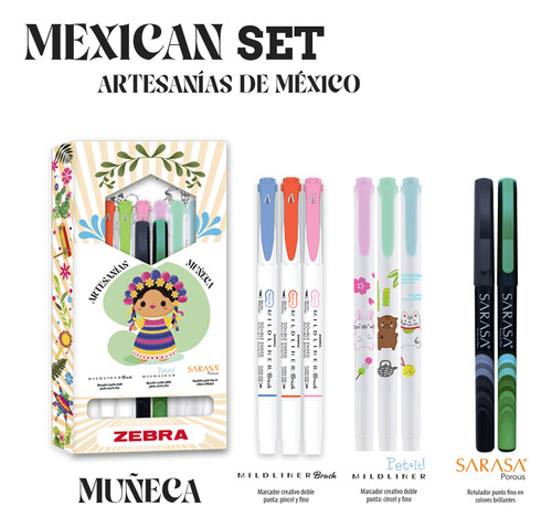 Kit De Escritura: Mexican Sets Artesanías Zebra.