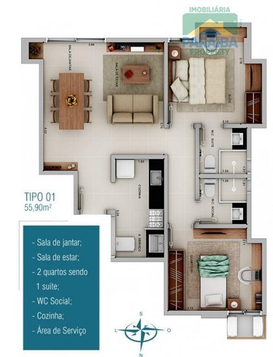 Imagem 9 de 9 de Oportunidade! Apartamento À Venda Novo - Vista Definitiva - Brisamar - João Pessoa - Pb - Ap1230